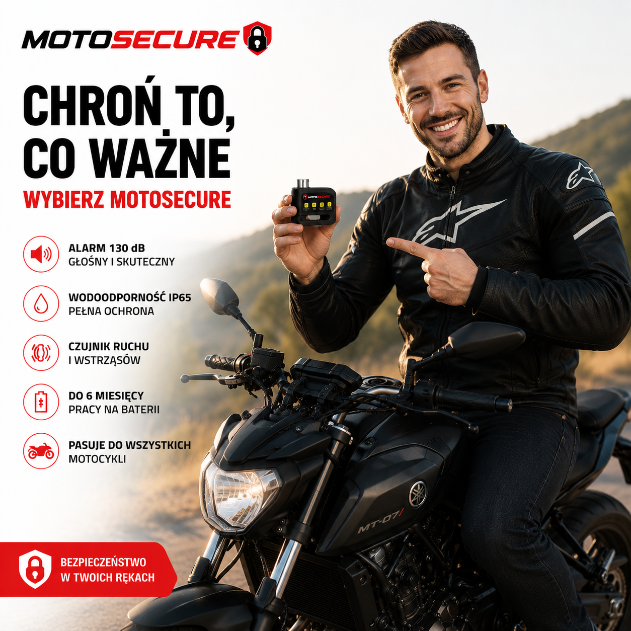 MotoSecure™ X1 Pro | Bezpieczeństwo twojego motocykla!